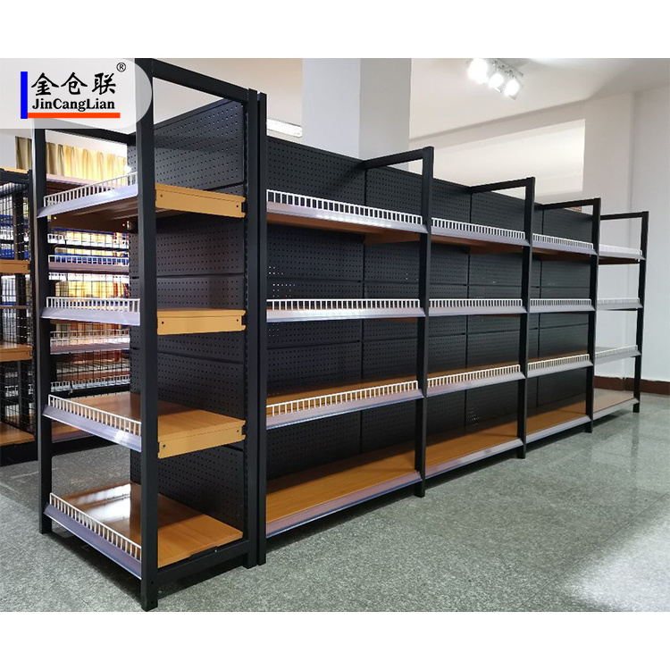 Supermarket Light Weight Gondola Shelving Retail Wooden Shelf Bread Display Rack