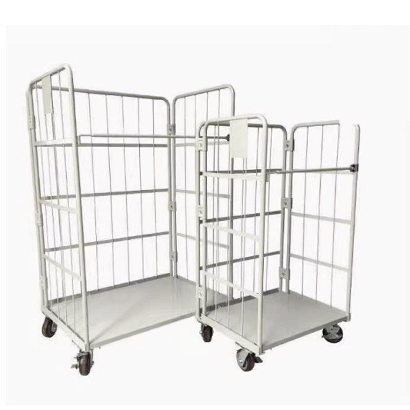 Steel folding cage metal crate for material handing storage Zinc Plated Folding Metal Mesh Storage cage