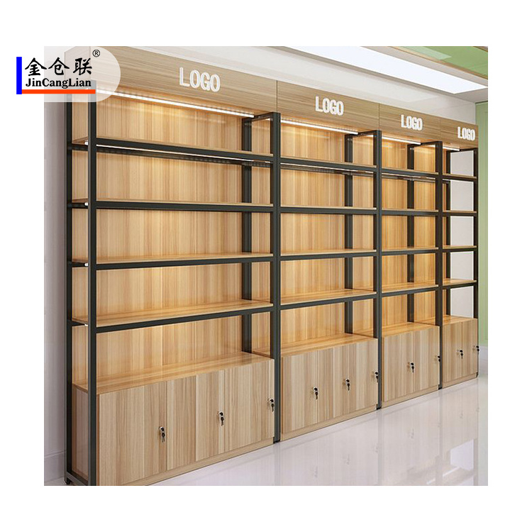 Supermarket Light Weight Gondola Shelving Retail Wooden Shelf Bread Display Rack