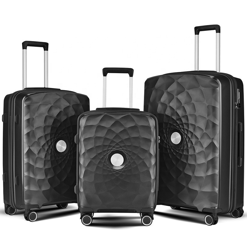 Premium Wholesale factory direct hard shell luxury design PP luggage 3pcs valise duffle Travel trolly luggage set