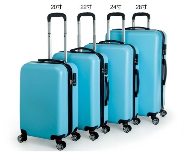 Wholesale ABS Cheap Suitcase Set 20 24 28 Inch Polypropylene Luggage with wheel Carry on shiny color aluminum suitcase