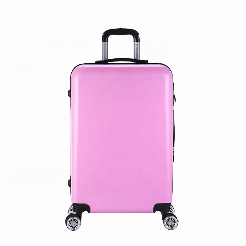 Wholesale ABS Cheap Suitcase Set 20 24 28 Inch Polypropylene Luggage with wheel Carry on shiny color aluminum suitcase