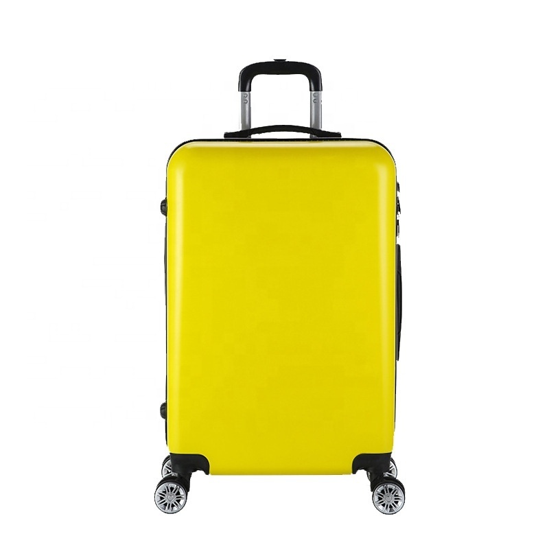 Wholesale ABS Cheap Suitcase Set 20 24 28 Inch Polypropylene Luggage with wheel Carry on shiny color aluminum suitcase