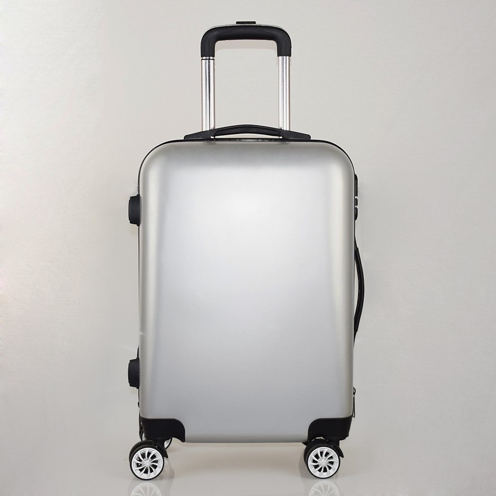 Wholesale ABS Cheap Suitcase Set 20 24 28 Inch Polypropylene Luggage with wheel Carry on shiny color aluminum suitcase