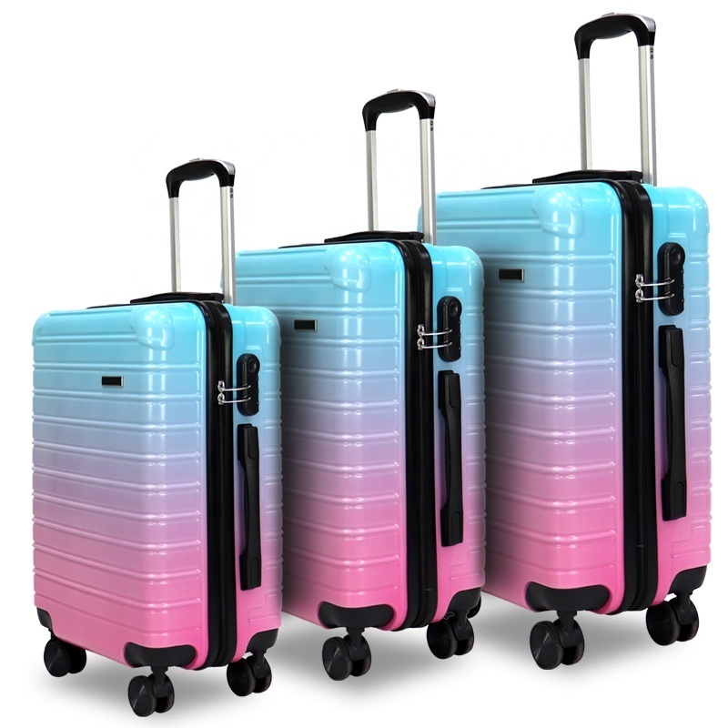 factory customized popular design new arrival ABS PC 20 24 28 inch travel bags luggage trolley suitcase with 360 double wheels