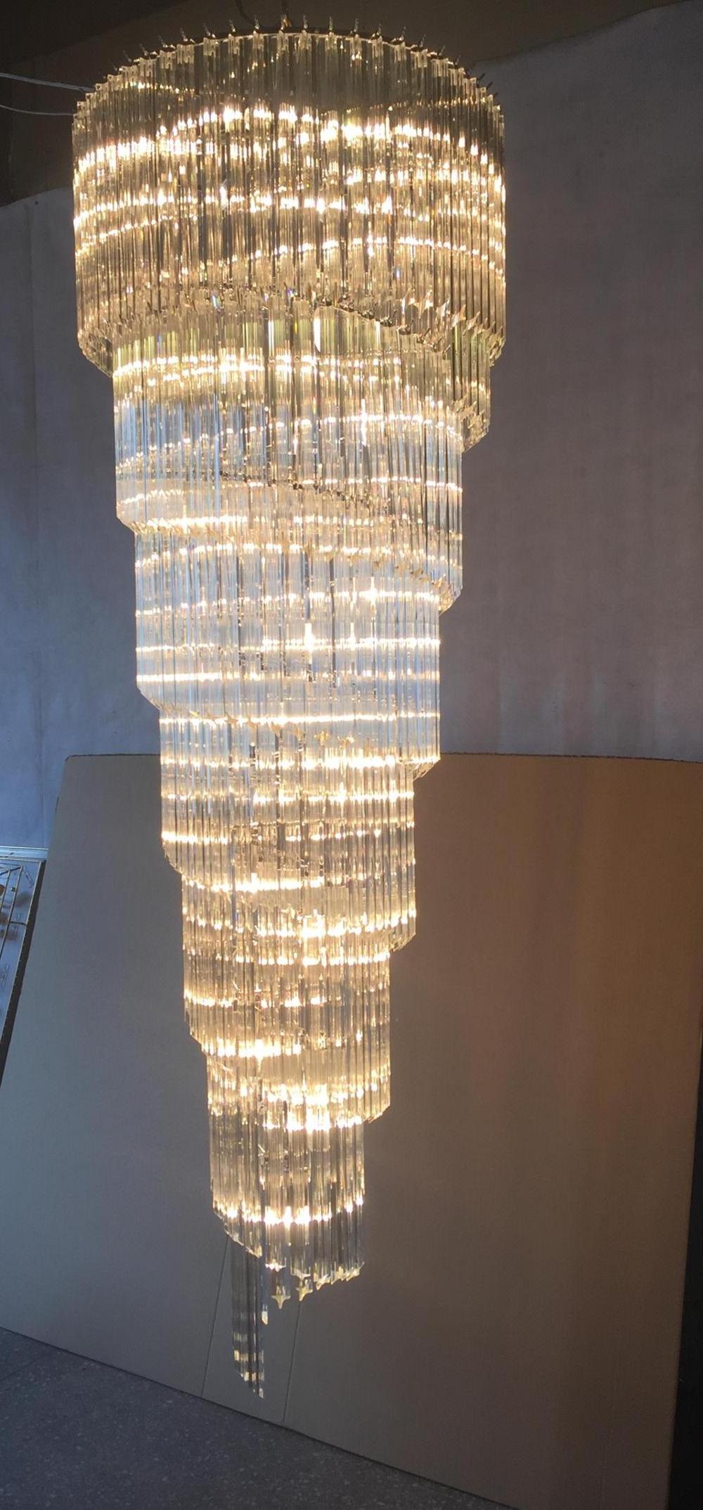 New design customization long crystal chandelier pendant light for living room