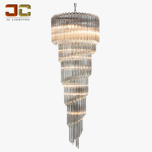 New design customization long crystal chandelier pendant light for living room