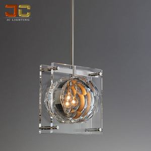 gold pendant light luxury lighting kitchen island lamp crystal glass counter chandelier