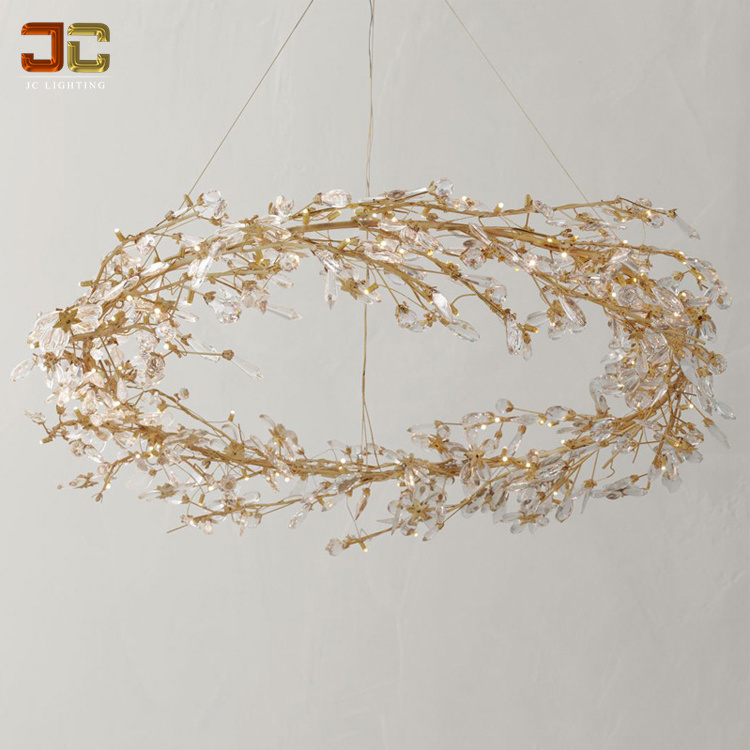 JC LIGHTING 2020 new design art deco gold bedroom ceiling fixtures flowers light luxury american house lamp