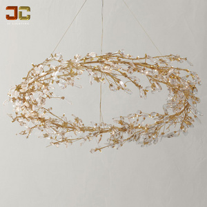 JC LIGHTING 2020 new design art deco gold bedroom ceiling fixtures flowers light luxury american house lamp