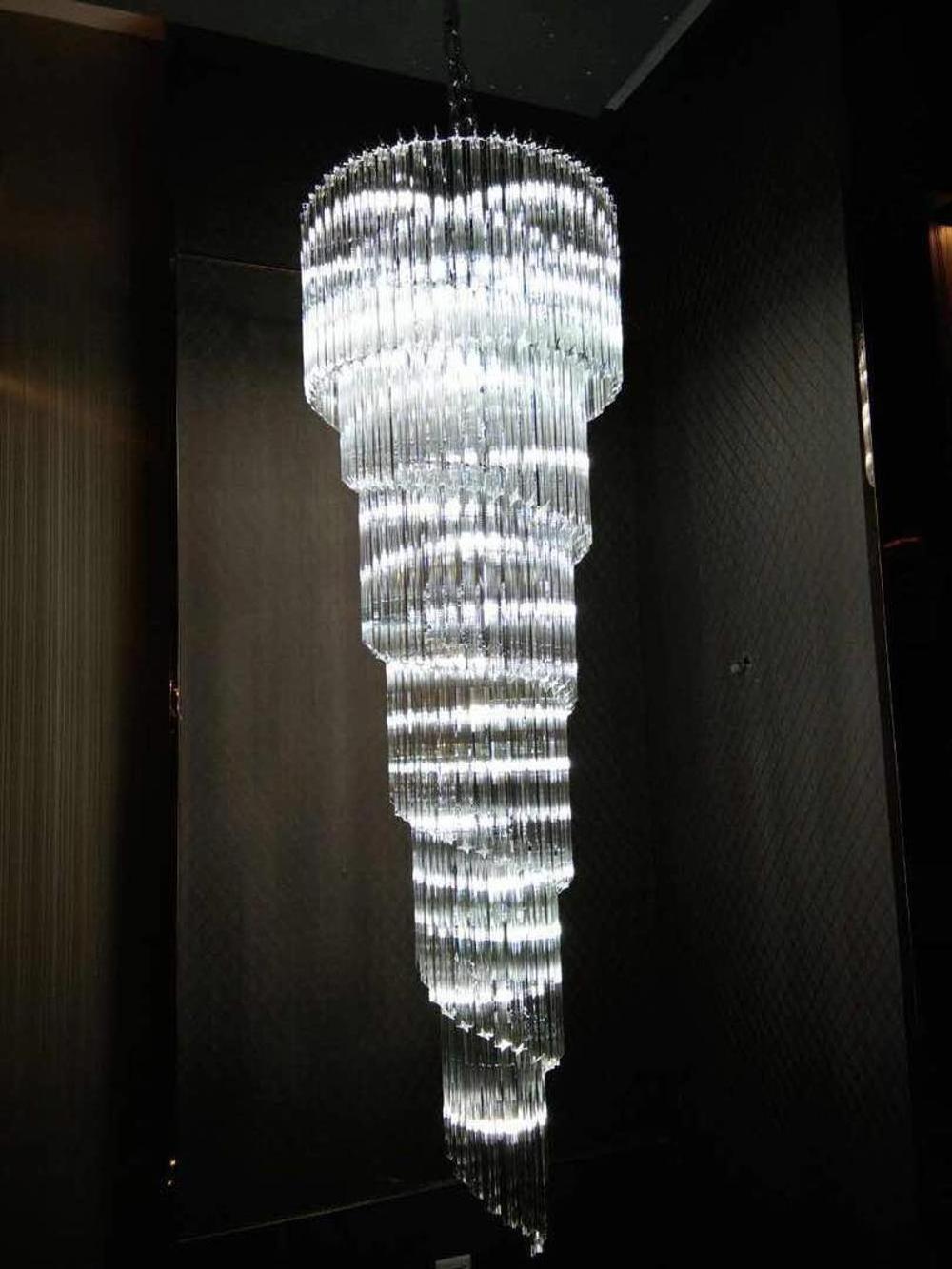 New design customization long crystal chandelier pendant light for living room