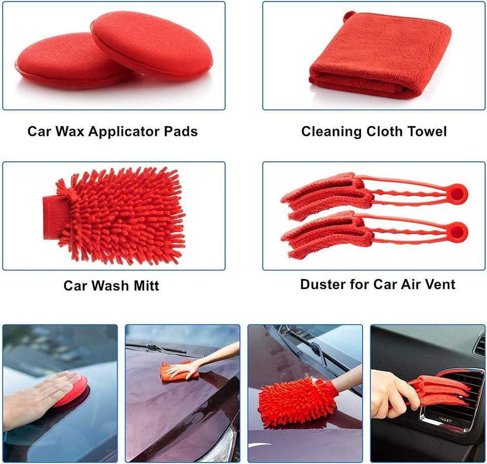 19 in 1 Car Wash Brush Wheel & Tire Brush Car Detailing kits Easy Reach Wheel and Rim Brush