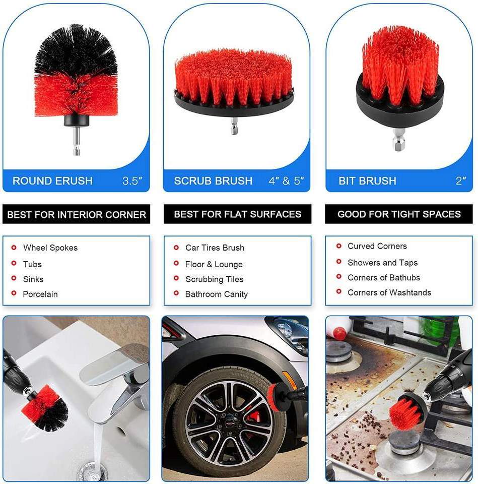 19 in 1 Car Wash Brush Wheel & Tire Brush Car Detailing kits Easy Reach Wheel and Rim Brush