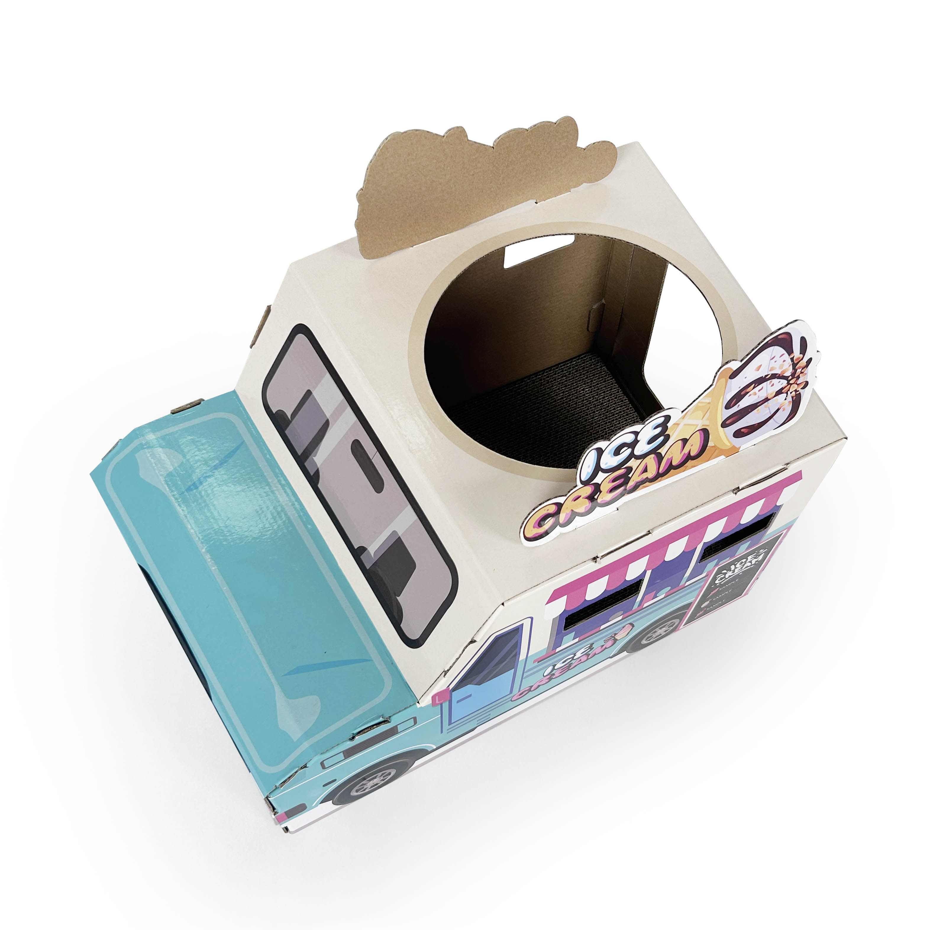 New Design Custom Cat Villa House Condos Portable Cardboard Paper Scratcher Indoor Box Cat House