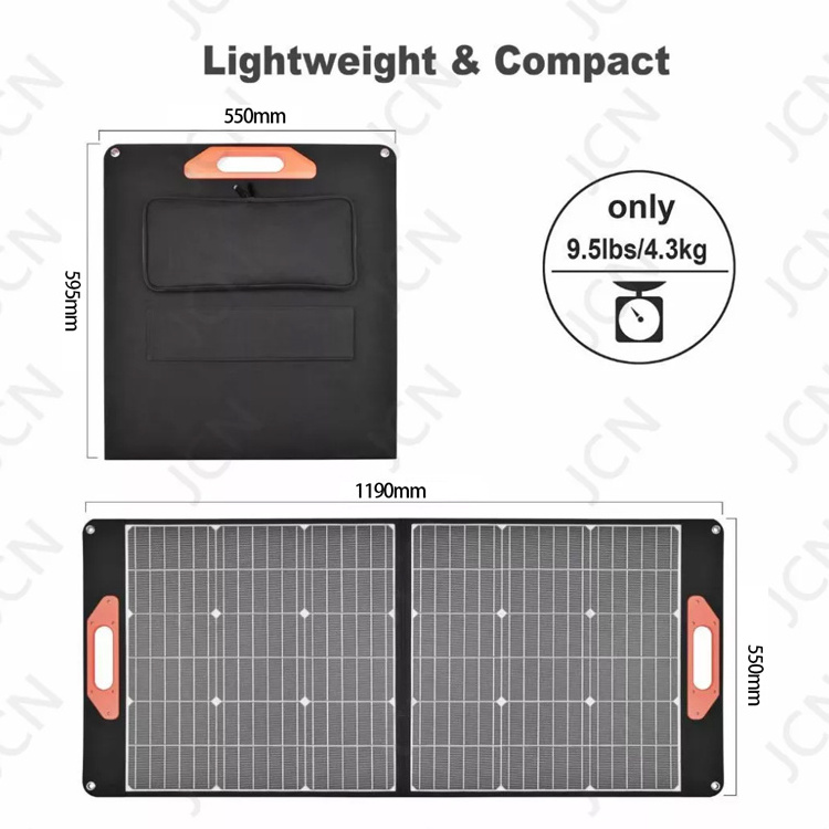 JCNS Portable 120W Foldable Solar Panel Charger Handbag Folding Solar Panel For Cars Camping