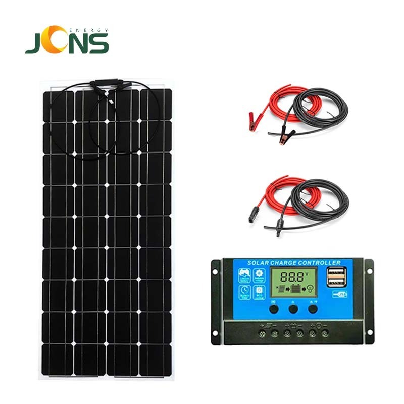 JCN Waterproof Portable Solar Panel Flexible ETFE Monocrystalline 18V 100w 200w Flexible Solar Panel For Boat