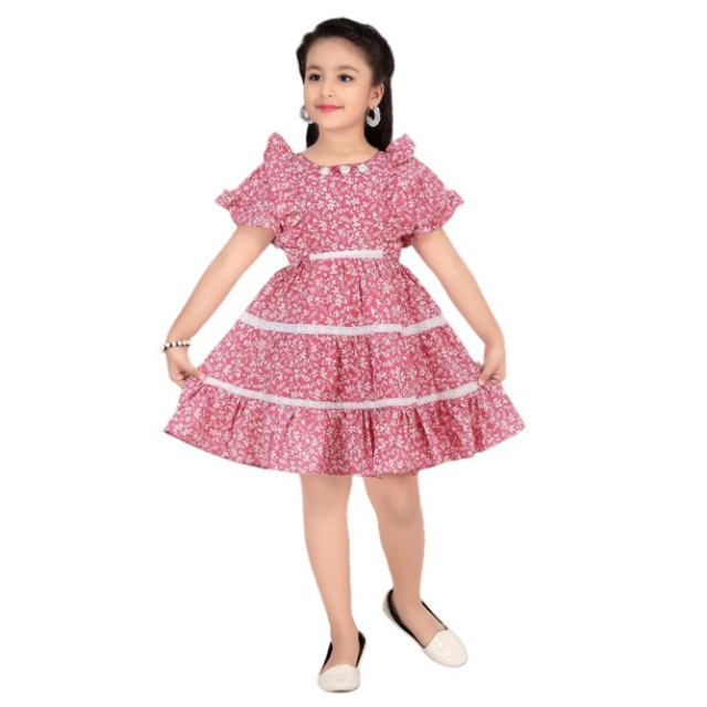 Latest Design Kids Clothing Cotton Frocks Comfortable Soft cotton Girls Frock Casual Dress At Cheap Price Girls Wear Top