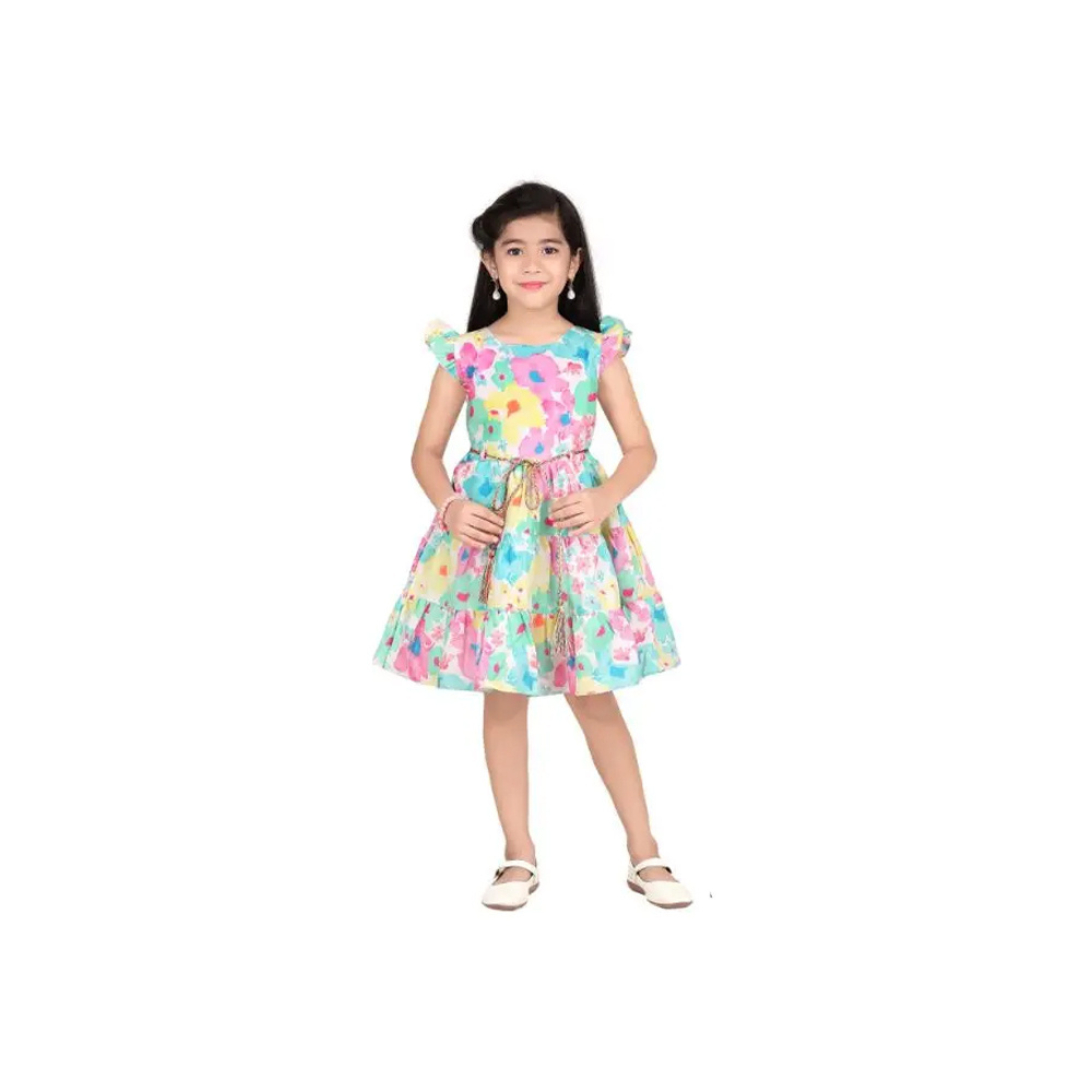 Bulk Quantity Girls Clothing Printed Designer Cotton Frock For Girls At Cheap Price Girls Dress Birthday Frocks