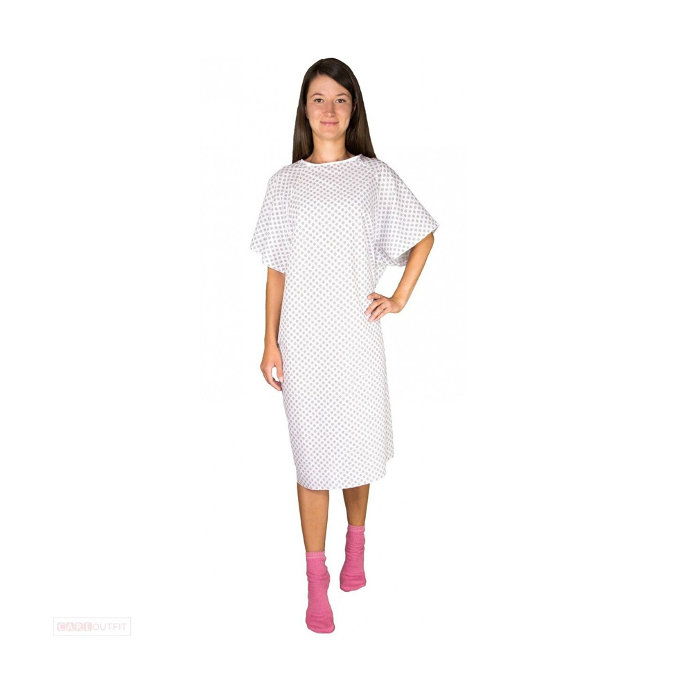 White Cotton Short Sleeve Medical Patient Gown Disposable Hospital Patient Gown At Wholesale Price