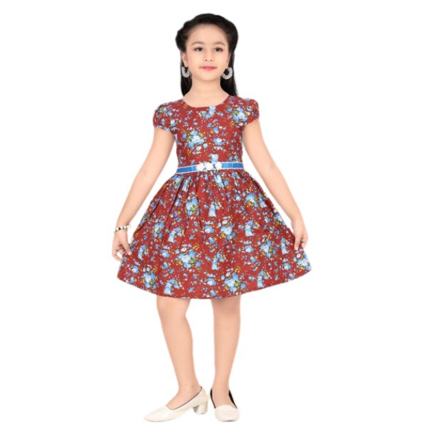 Bulk Quantity Girls Clothing Printed Designer Cotton Frock For Girls At Cheap Price Girls Dress Birthday Frocks