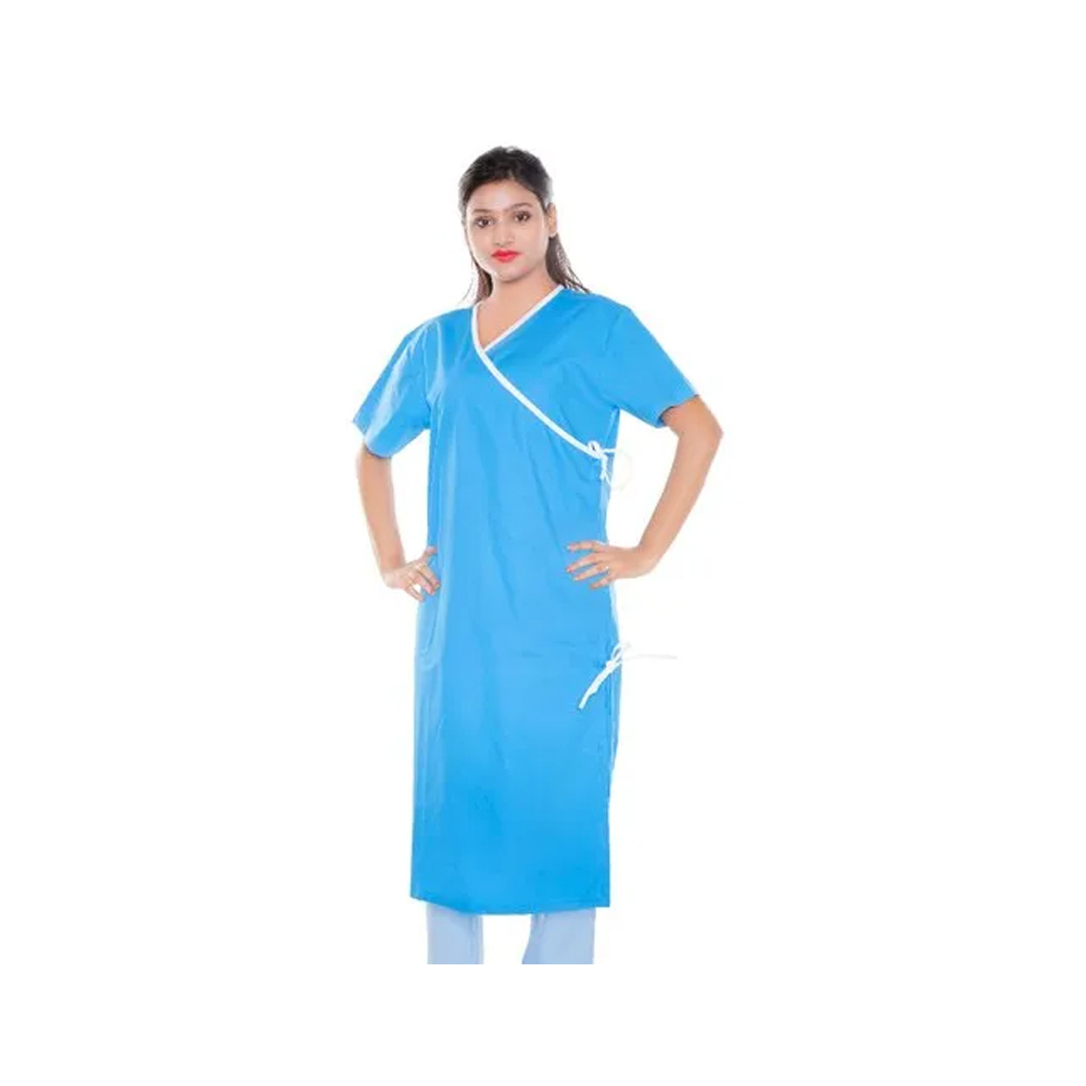 White Cotton Short Sleeve Medical Patient Gown Disposable Hospital Patient Gown At Wholesale Price