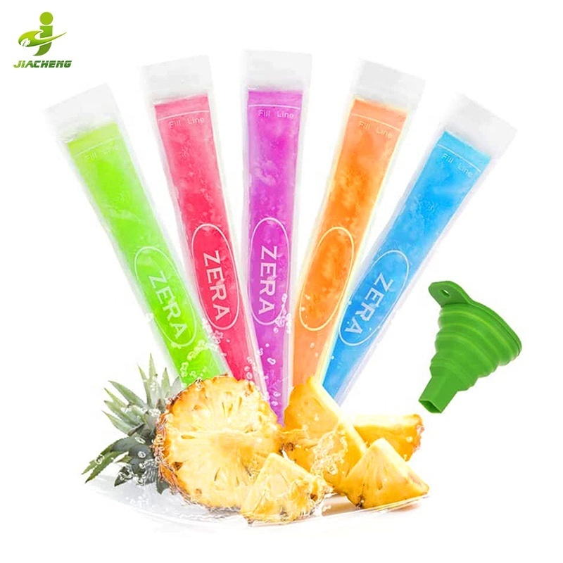 Wholesale biodegradable heat seal plastic poly frozen icy ice lolly stick cream tube pop sicle zip lock popsicle packaging bag