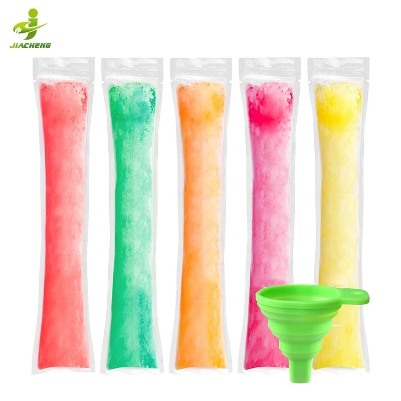 Wholesale biodegradable heat seal plastic poly frozen icy ice lolly stick cream tube pop sicle zip lock popsicle packaging bag