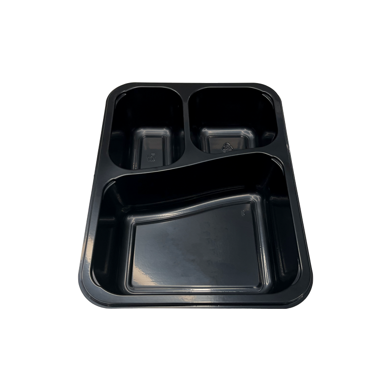 China CPET Tray Manufacturer Black Multi-Compartment Rectangle CPET Food Containers Plastic CPET Meals on Wheels