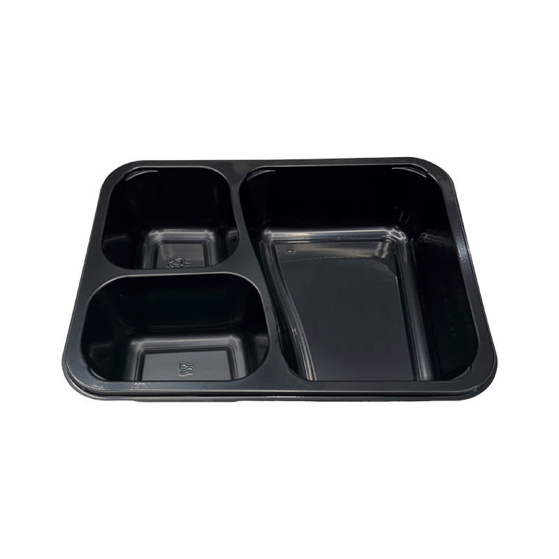 China CPET Tray Manufacturer Black Multi-Compartment Rectangle CPET Food Containers Plastic CPET Meals on Wheels