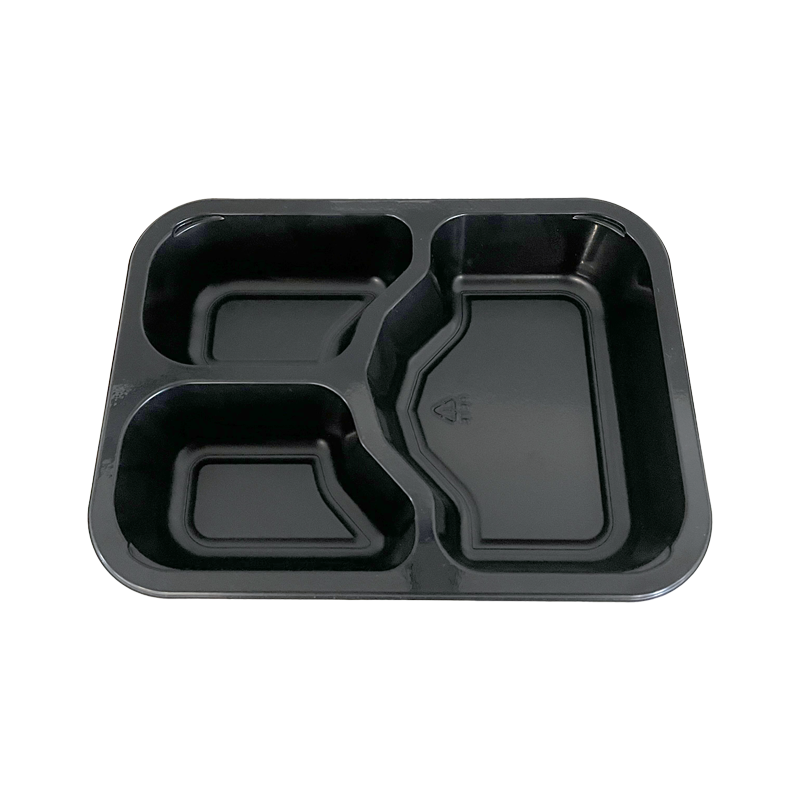 China CPET Tray Manufacturer Black Multi-Compartment Rectangle CPET Food Containers Plastic CPET Meals on Wheels