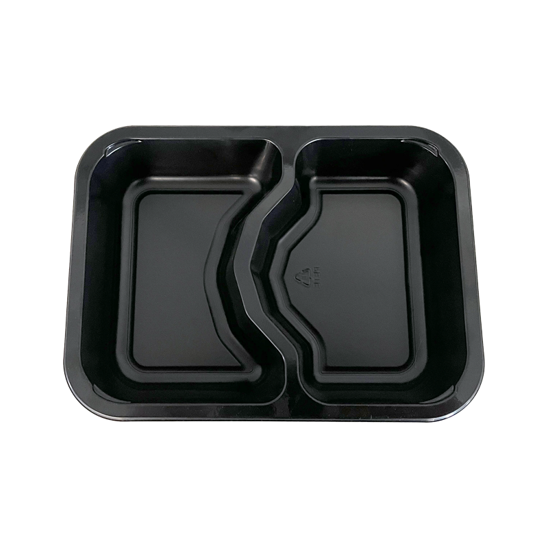 China CPET Tray Manufacturer Black Multi-Compartment Rectangle CPET Food Containers Plastic CPET Meals on Wheels