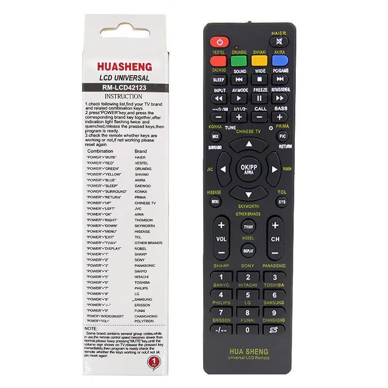 HUASHENG TV universal remote control fit for LG SAMSUNG SONY Panasonic SHARP TOSHIBA HITACHI VIZIO TCL JVC HISENSE Smart TVs