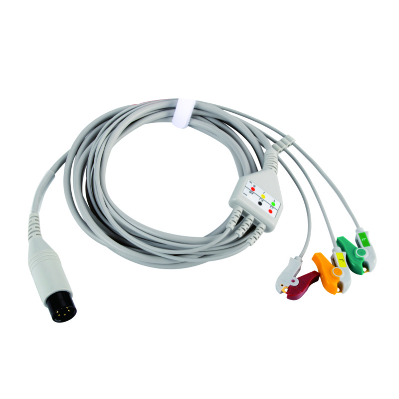 ECG Series With Electrocardiograph 6pin 3Lead Clip Medical Cables ECG Cables for MINDRAY Holter Ecg