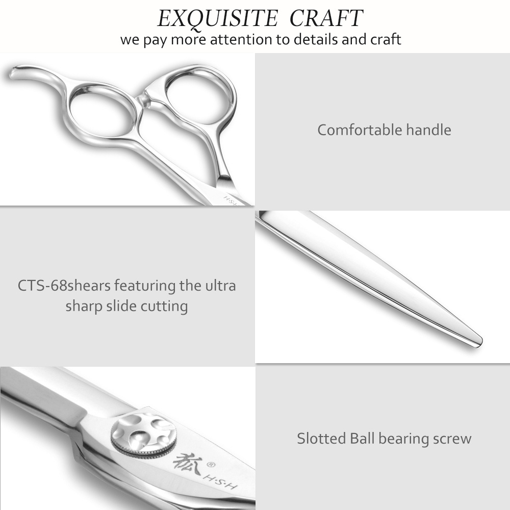 CTS-68 6.8 inch Japanese hitach 440c steel barber scissors hair cutting shears hair beauty shears hairdressing scissors