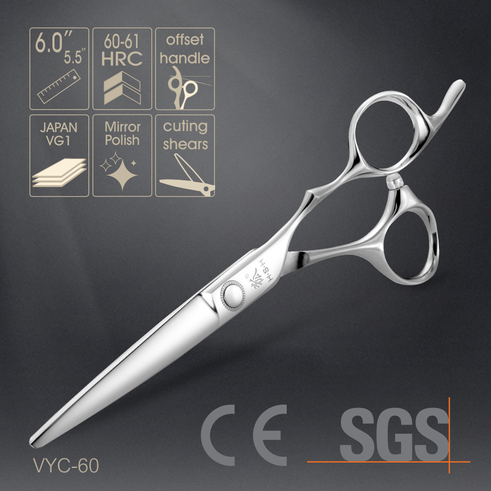 VYC-60 6.0 5.5 inch Japan VG 1 steel barber shears hair cutting shears hair beauty shears  6.0 5.5 inch Japan VG 1