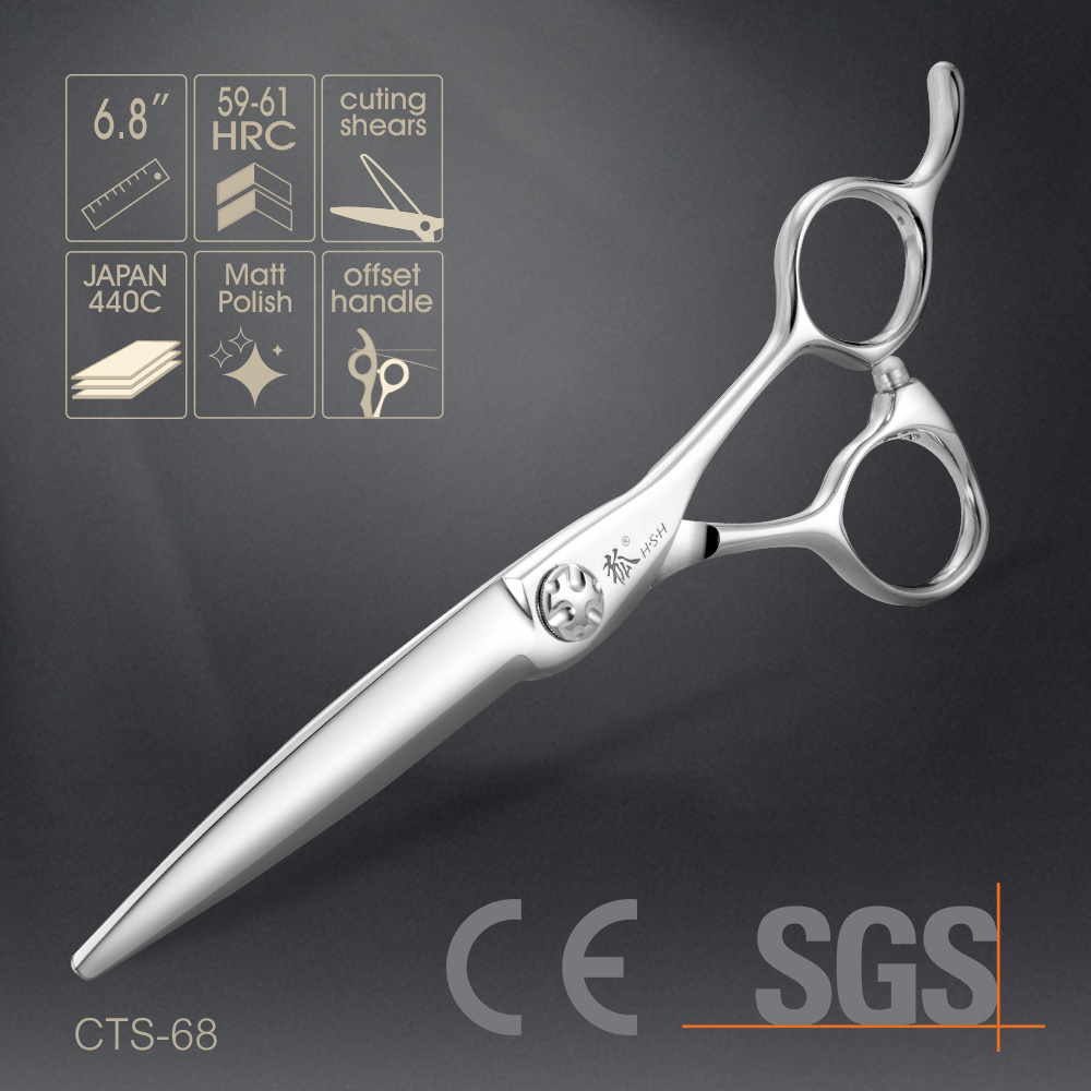 CTS-68 6.8 inch Japanese hitach 440c steel barber scissors hair cutting shears hair beauty shears hairdressing scissors