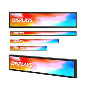 Custom Size Supermarket Indoor Advertising Media Player Strip Ultra Wide Shelf Screen Stretch Bar Lcd Display