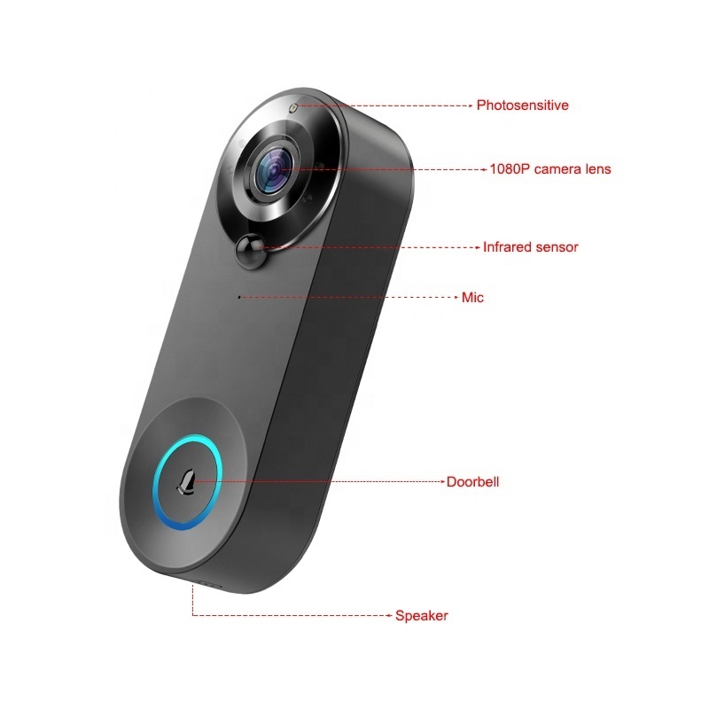 Home Security Smart Wireless Visual Door Bell Camera HD 1080P IP Doorbells Cam Tuya Wifi Intercom Ring Video Doorbell Waterproof