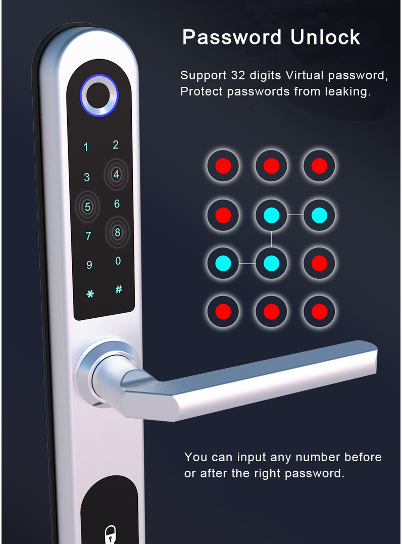 Digital Tuya App Wireless Smart Lock Sliding door Pin Lock With 2885 3585 4585 6085 Mortise