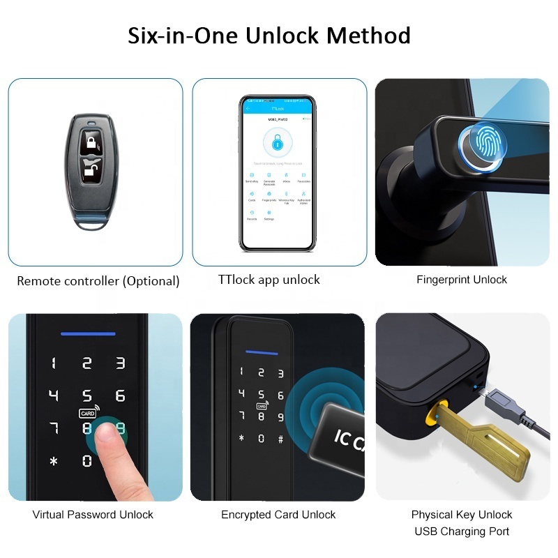 6052 anti-theft mortise security home smart door lock with TTlock APP control