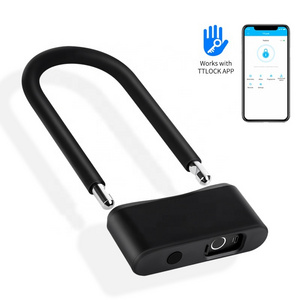 Portable Keyless Security Electronic Waterproof BLE Fingerprint TTlock App Smart Bike Bicycle Lock