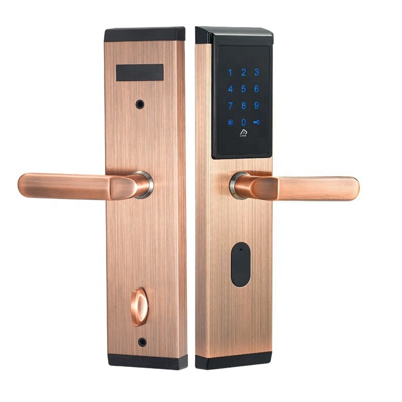 Number code door lock smart blue tooth key lock with swipe card door entry systems