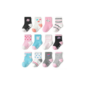 custom logo cute animal cartoon cotton grip socks toddler kids children baby socks