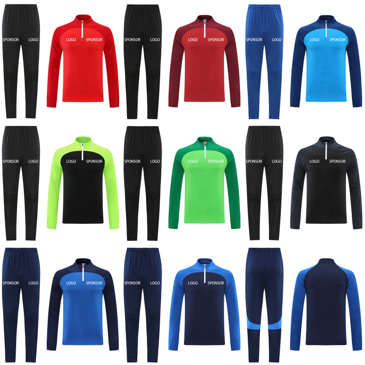 New style fashion design custom logo men wholesale blank soccer training tracksuit