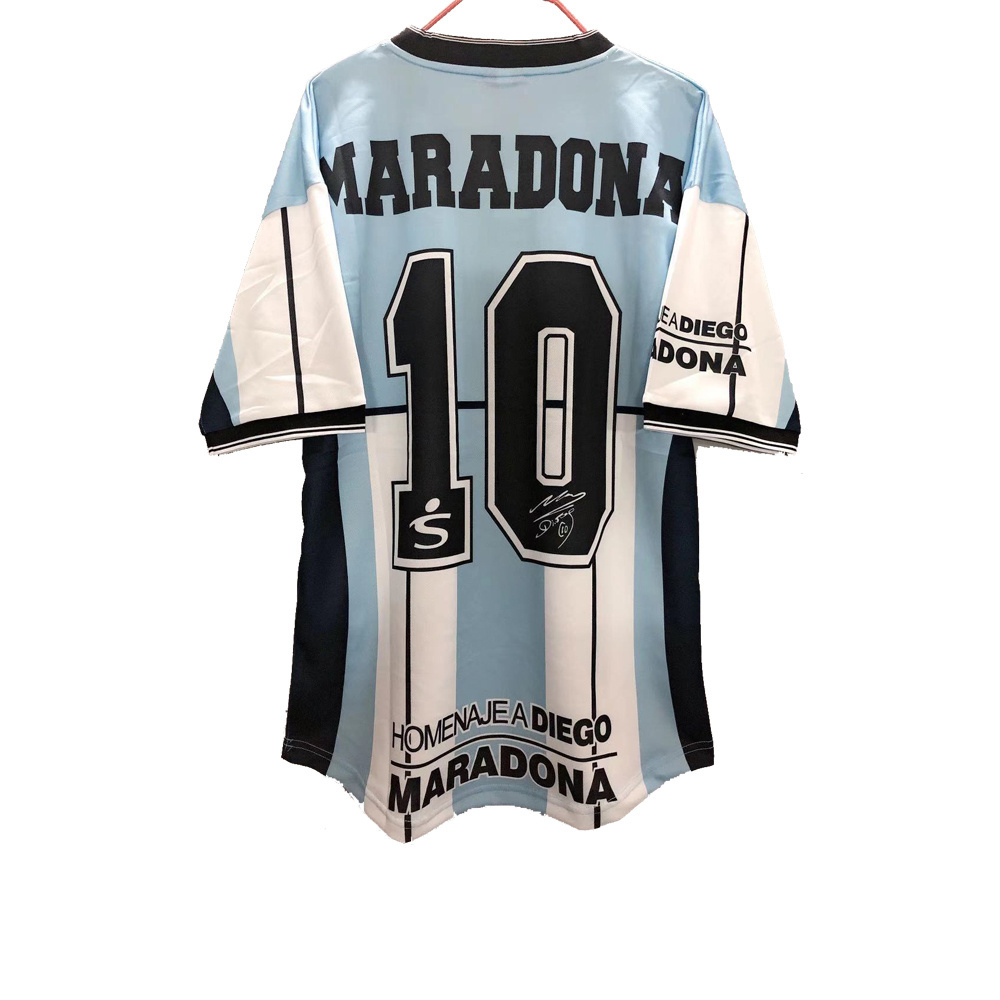 Wholesale Men's Argentina 2001 retro soccer jerseys shirt Customized Diego Maradona Football Jersey