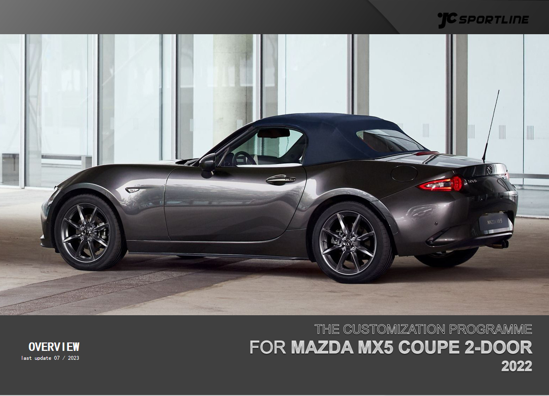 Test Installation on Real Cars Custom Body Kits with Front Lip Rear Diffuser Side Skirts Rear Spoiler for Mazda MX-5 2022