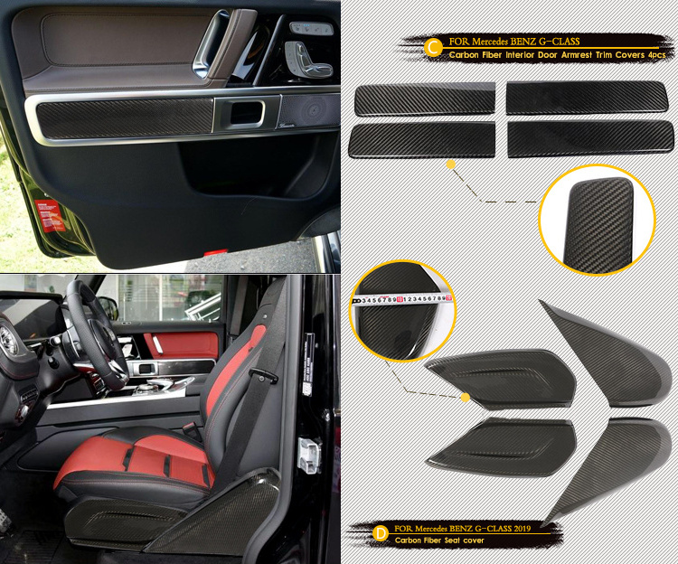 Customize OEM ODM Facelift Upgrade Auto Parts Full Carbon Fiber Body Kits for Mercedes-Benz G-Class AMG