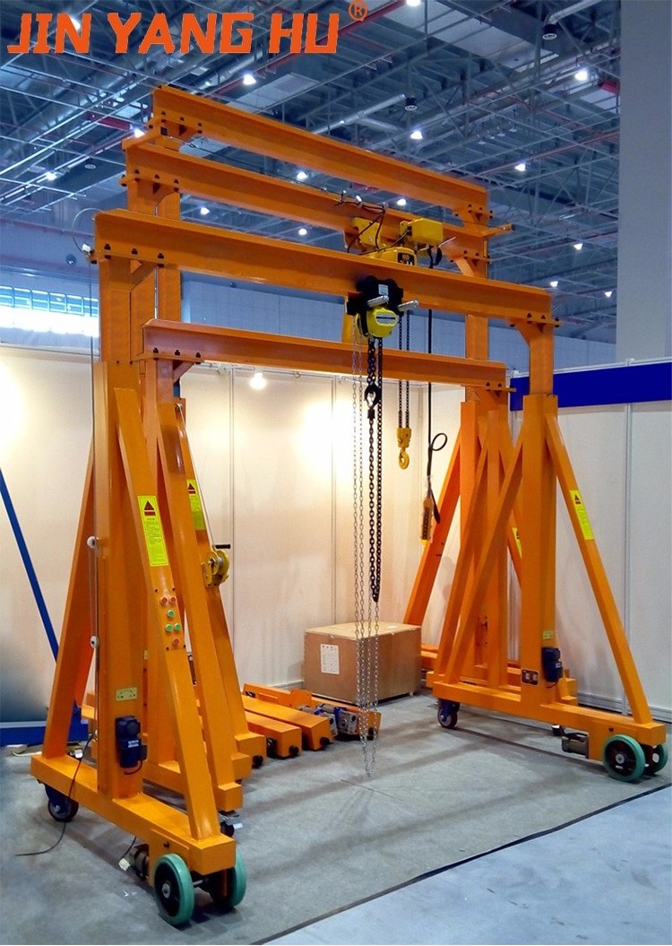 factory portable electric lifting hoist 2t 3t 5t mobile frame gantry crane with wheels