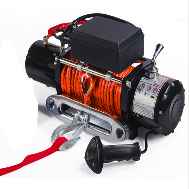 3000/8000/9500/12000/13500/15000lbs pulling auto 4x4 anchor manual 12v electric mini atv winch with synthetic rope