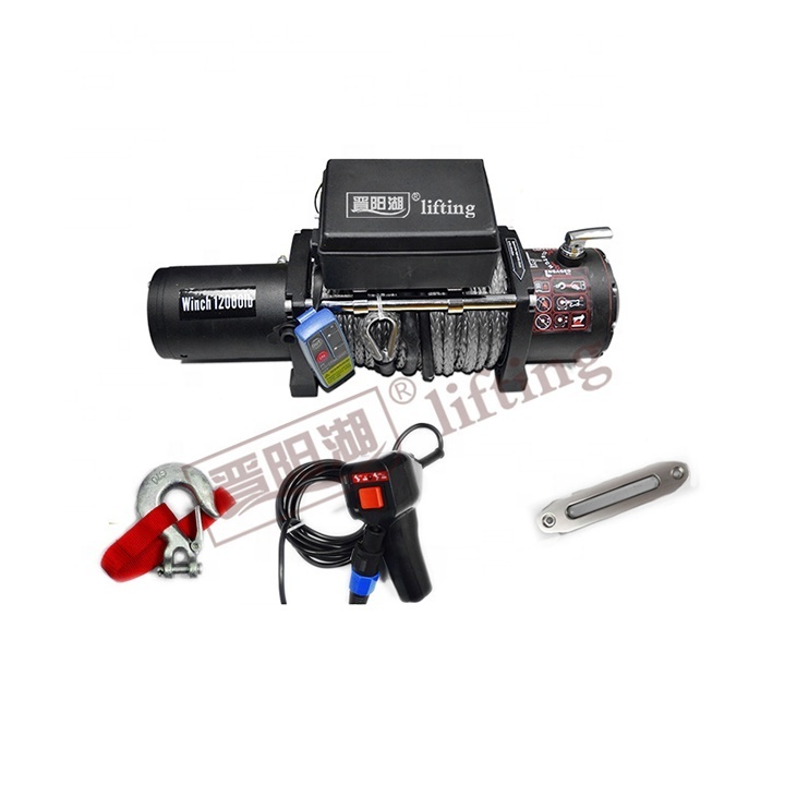 12000lb synthetic portable rope electric winch,12v 4x4 electric winch cross country vehicle winch